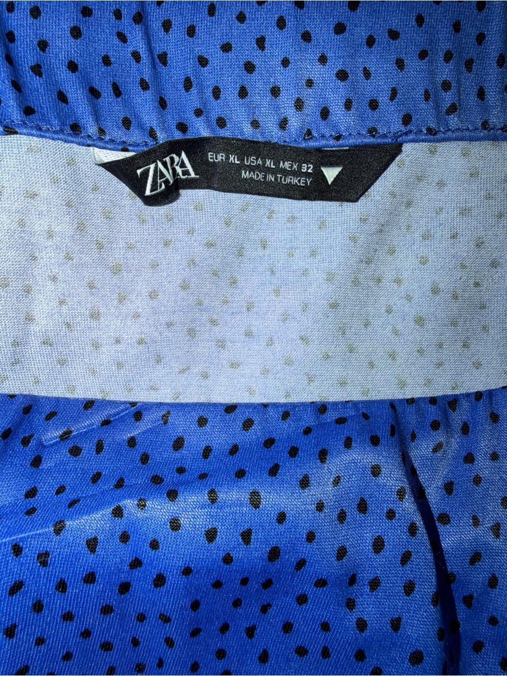 Zara Royal Blue Maxi Skirt with Black Micro Dots - Picture 3 of 3